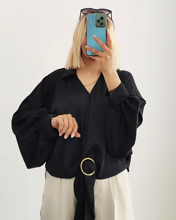 شومیز ساتن مشکی