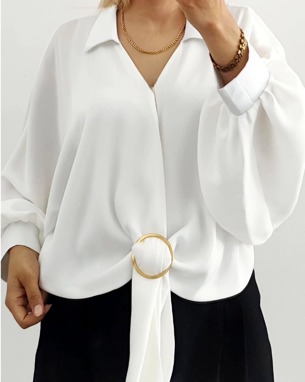 شومیز ساتن سفید