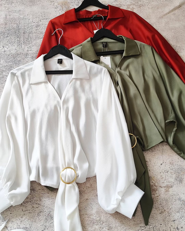 شومیز زنانه ساتن جولیا فری سایز شیراز زرقان