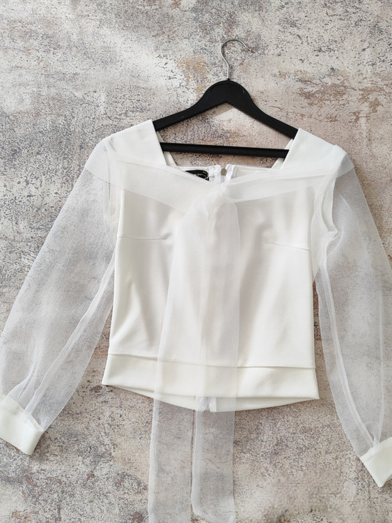 شومیز نیم تنه سفید مجلسی