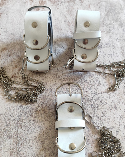 کمربند زنجیر دار دخترانه رنگ سفید