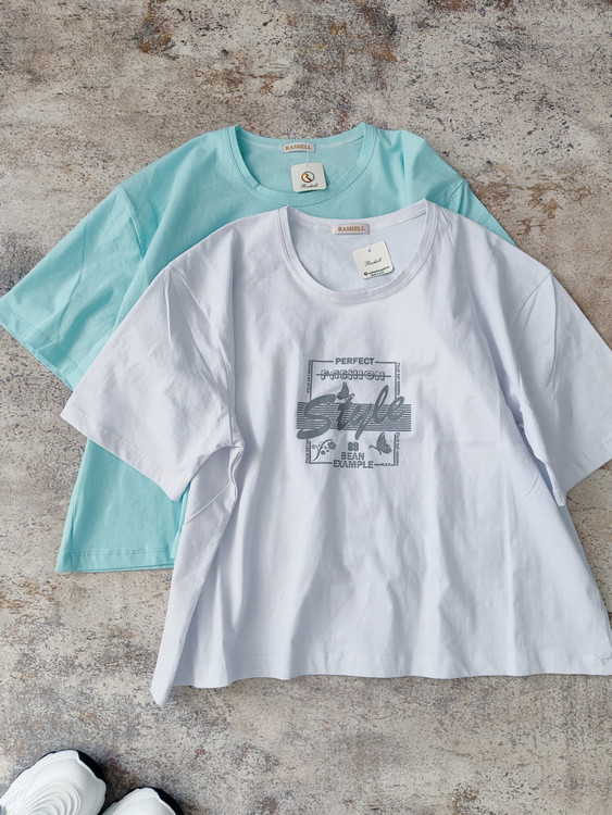 تیشرت باکسی چاپی پاستیلی
